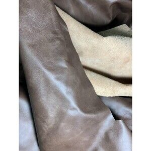 1lb LEATHER UPHOLSTERY SCRAP Shaded Brown REMNANT 1mm CRAFT LARGE CUTS QUALITY